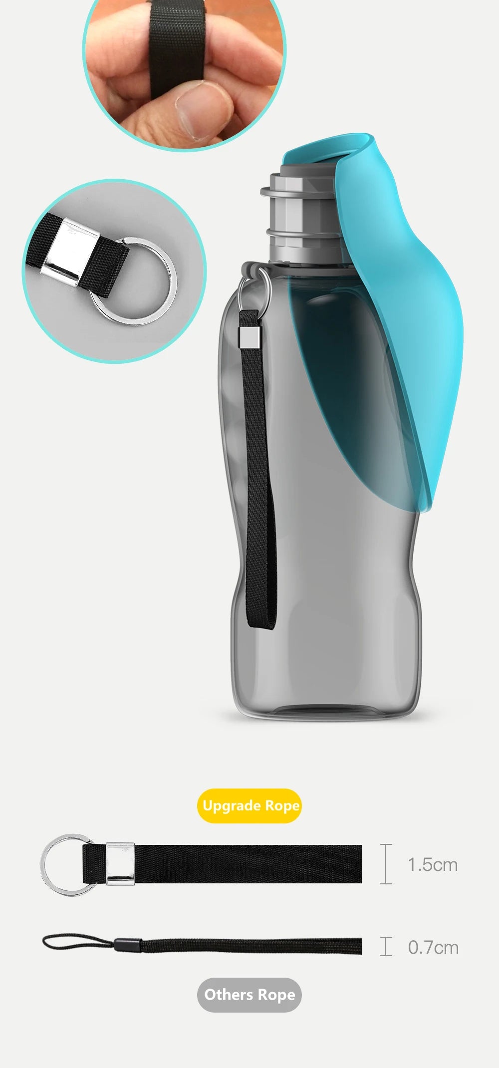 On-the-Go Dog Water Bottle | 800ml Leak-Proof Portable Water Dispenser for Hikes & Walks
