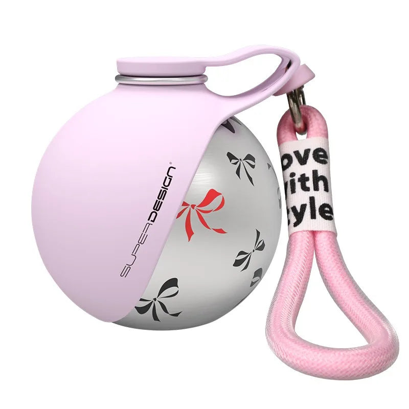 285ML Portable Stainless Steel Dog Water Bottle, Leakproof PETG Travel Drinking Dispenser for Small Puppy Outdoor Walking Hiking