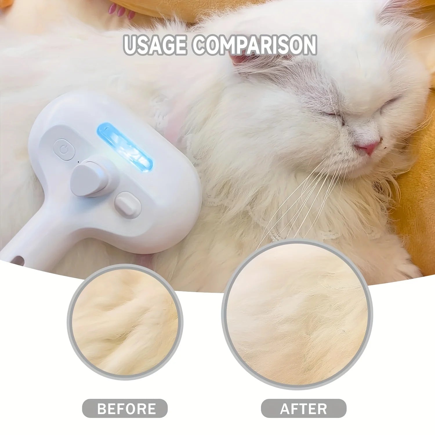 OYES Spray Pet Grooming Brush Self Cleaning Dematting Comb with Water Tank for Dogs & Cats