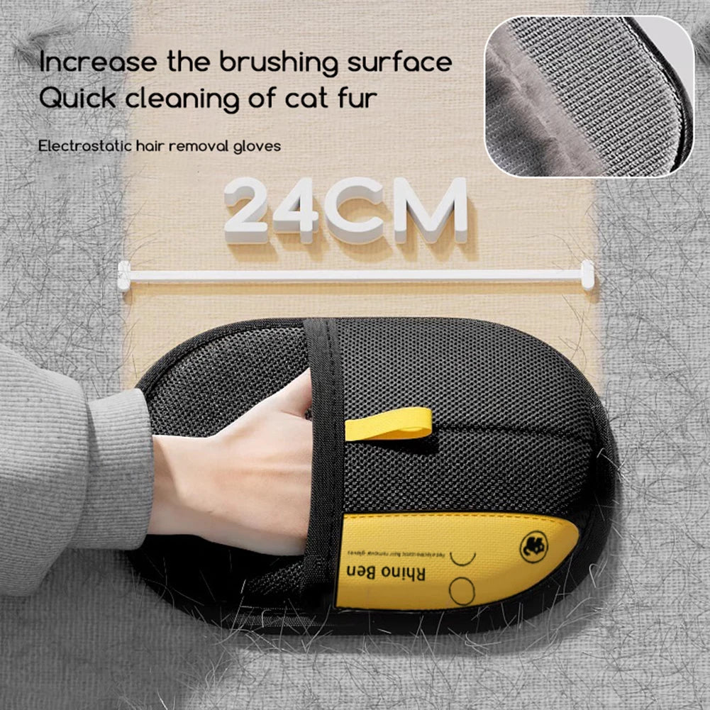 Dual Side Pet Fur Removal Glove | Washable Reusable Lint & Pet Hair Cleaner for Home & Pet Grooming