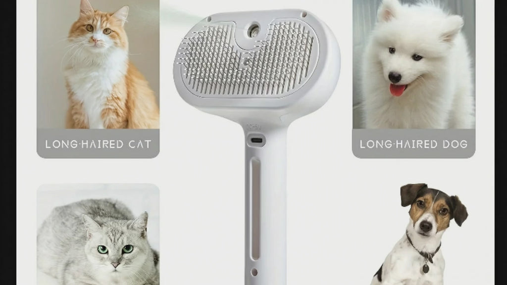 OYES Spray Pet Grooming Brush Self Cleaning Dematting Comb with Water Tank for Dogs & Cats